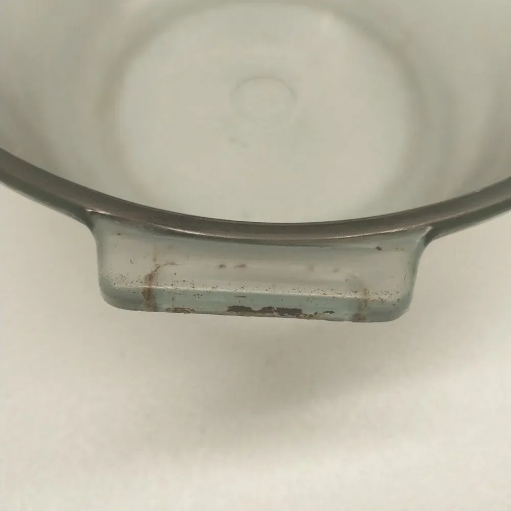 Vintage Pyrex Flameware 822 823 Smoke Gray Glass Casserole Bowls Set of 2